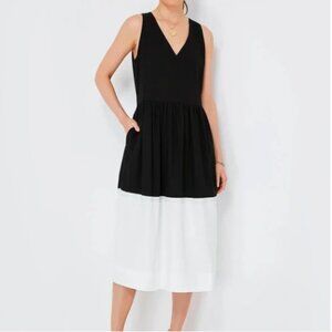POMANDER PLACE Tuckernuck Midi Black and White Dylan Dress Sz Small Medium EUC